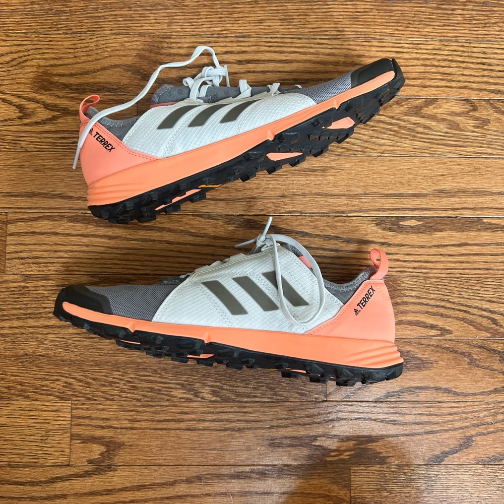 Adidas Terrex Gray and Coral Trail Shoes